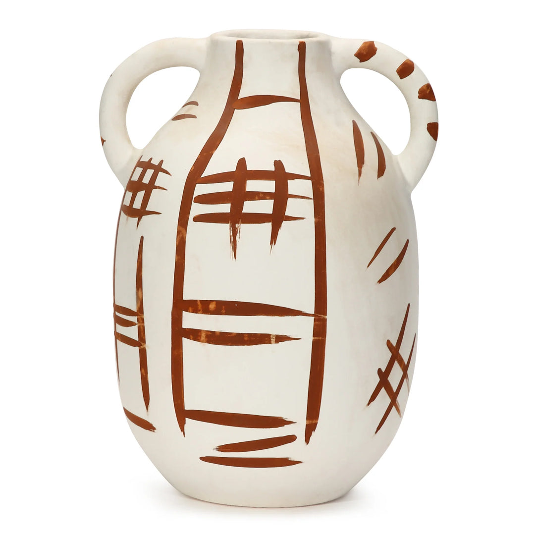Terracotta Vase: Handmade and Low-Maintenance | Handmade Terracotta Vase - Off White