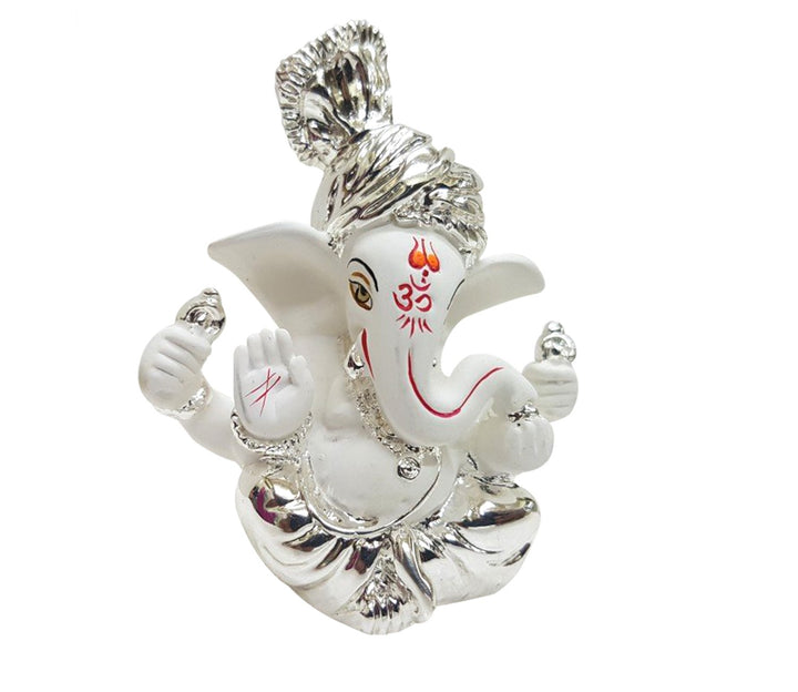 Captivating Silver-Plated Ganesha with Pagdi