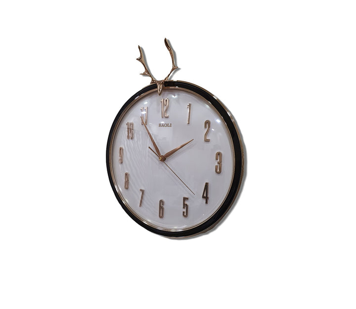 Minimalist White Reindeer Wall Clock