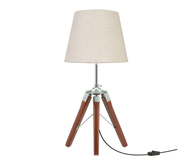 Tripod Table Lamp with Off-White Lampshade (48.3 cm H)