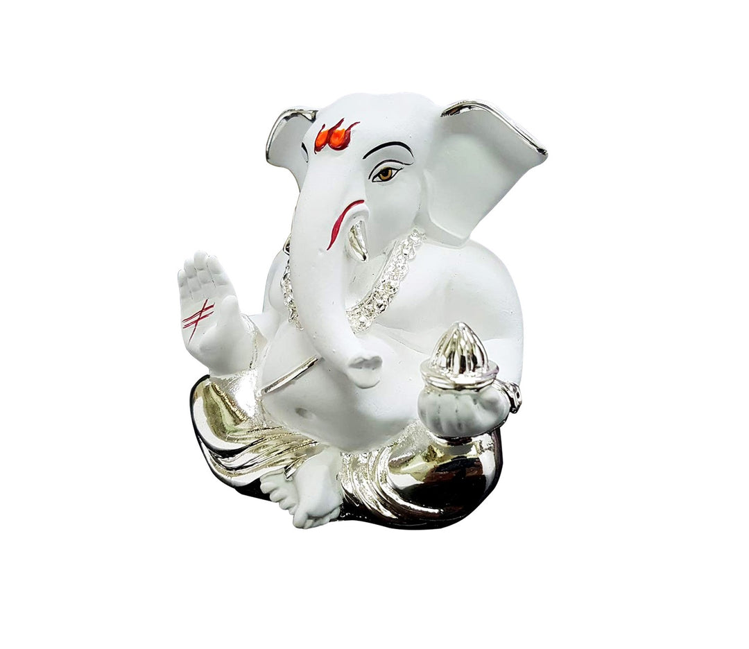 Elegant Mini Silver Plated Ganesha Idol