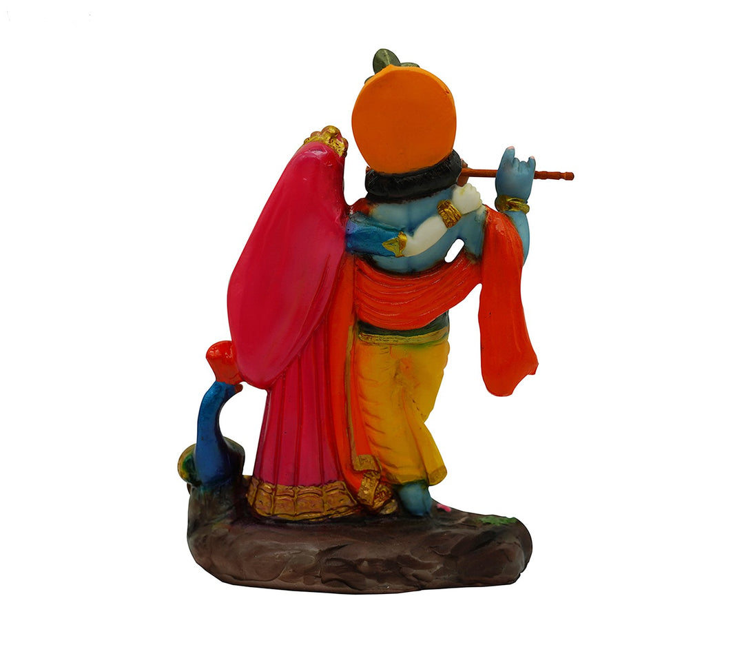 Decorative Hand-Painted Marble Figurine Depicting Two Figures