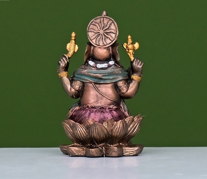 Multicolor Bronze Lord Ganesha on Lotus