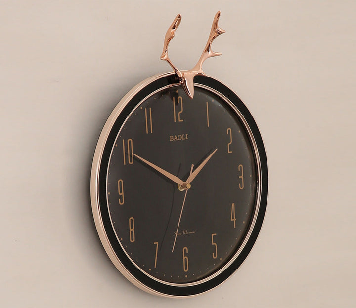 Black Reindeer Wall Clock