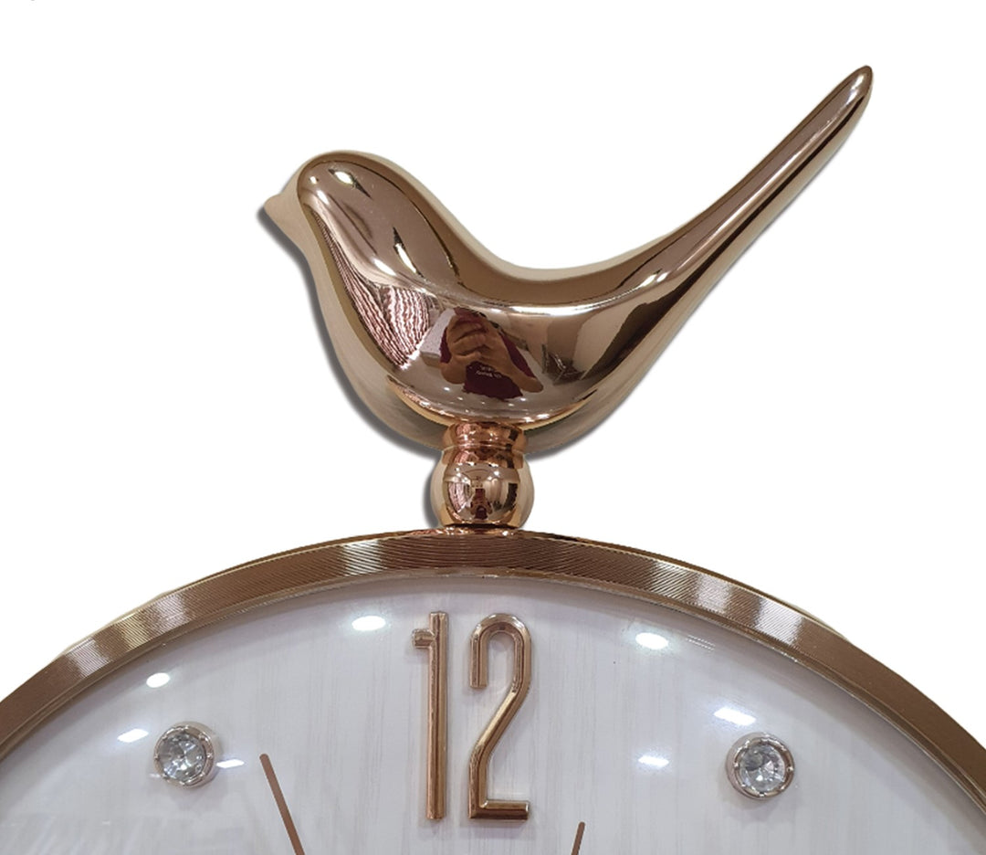 White Sparrow Pendulum Wall Clock