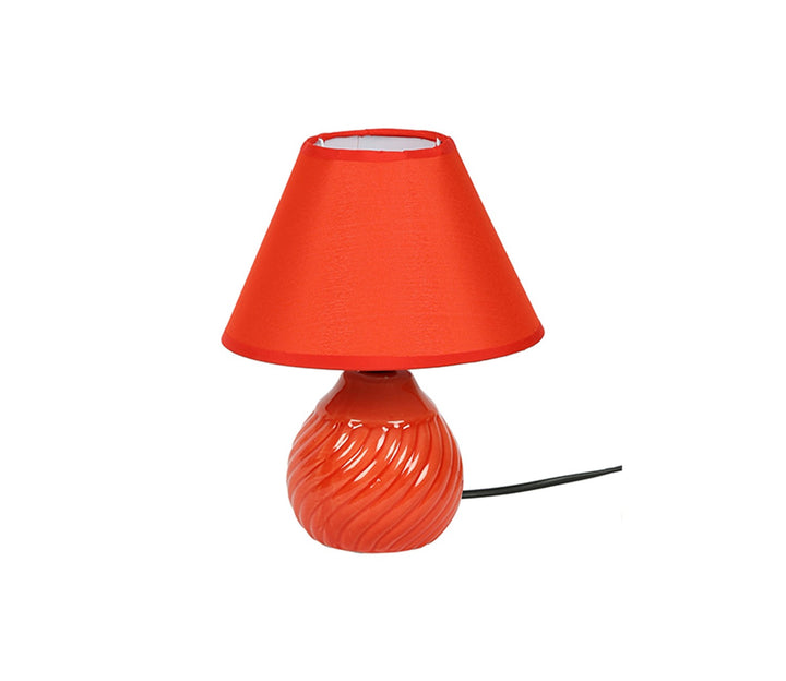 Vintage Red Ceramic Table Lamp (22.9 cm H)