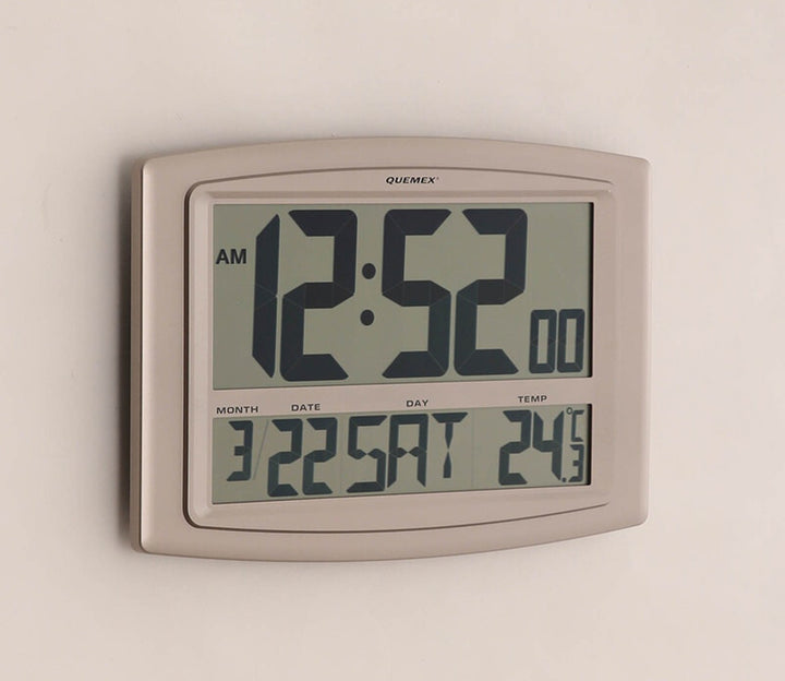 Silver Digital Wall and Table Clock