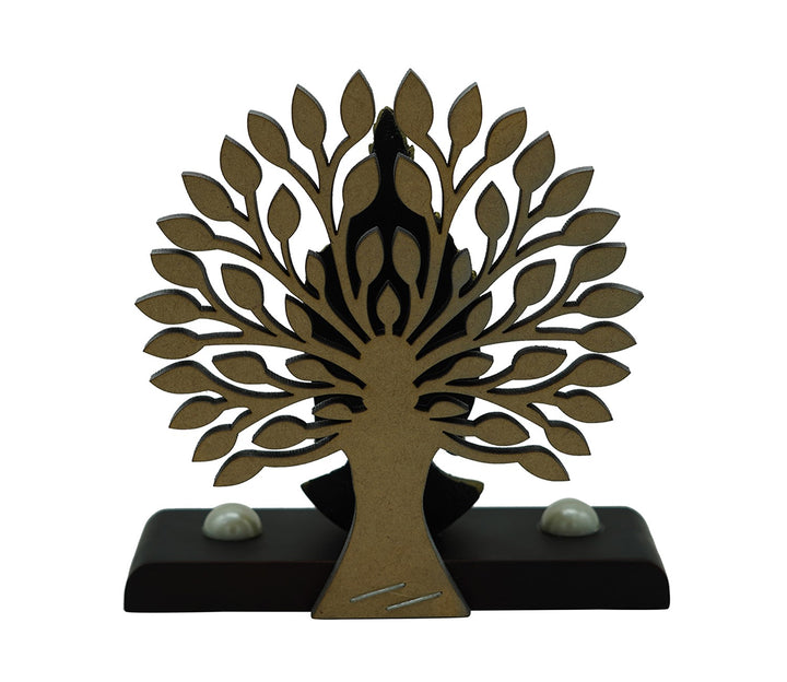 Multicolor Decorative Figure with Wooden Base