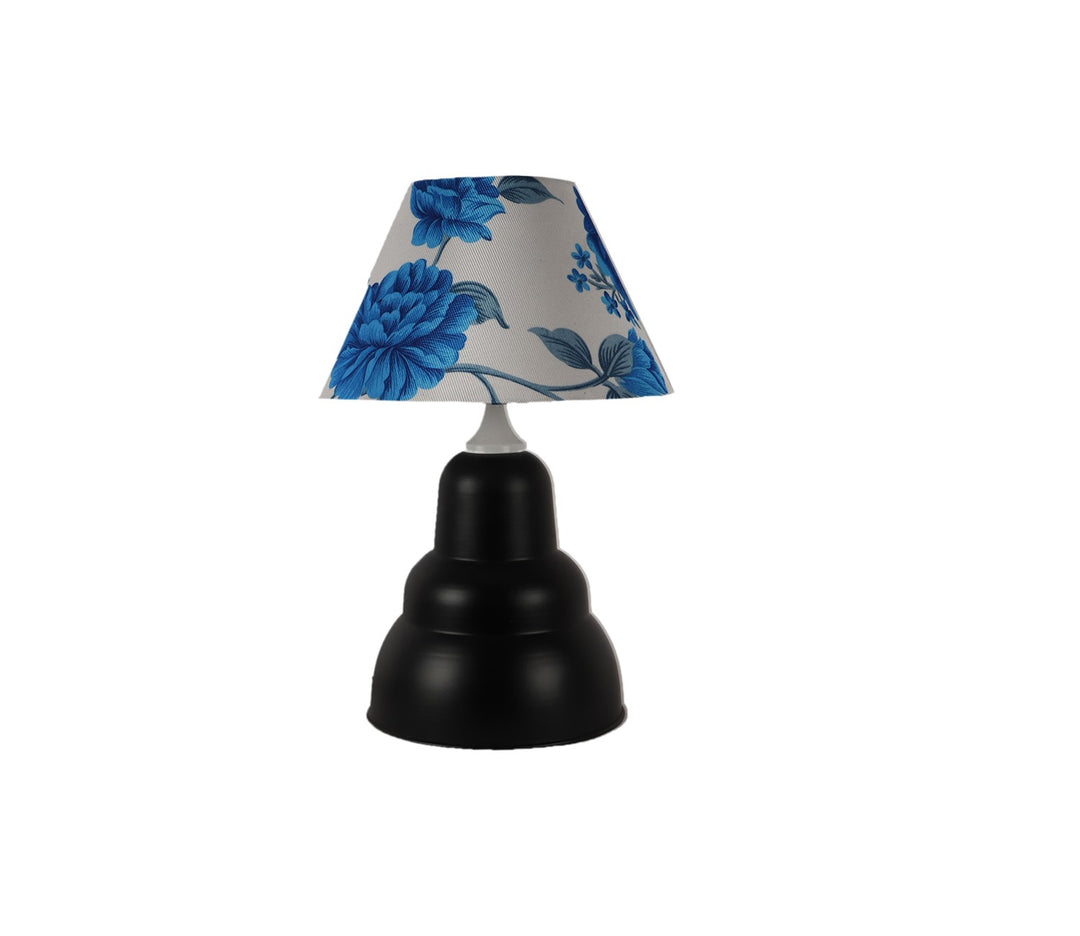 Metal Table Lamp - Blue & White