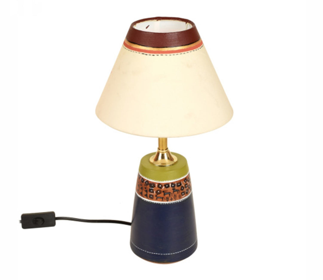Blue & White Handpainted Terracotta Table Lamp