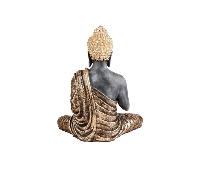 Tranquil Brown Resin Meditation Figurine | Brown Resin Meditating Buddha Idol