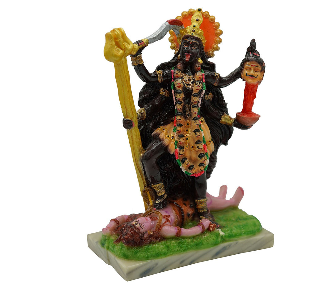 Handpainted Goddess Kali Mata Marble Statue