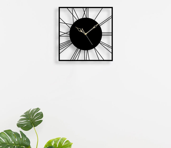 Square Roman Metal Wall Clock