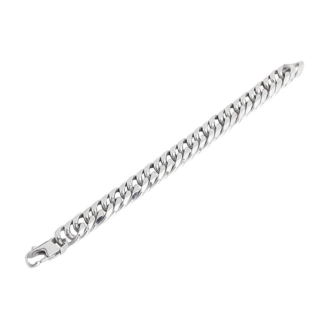 Stainless Steel Link Chain Bracelet | Silver Stainless Steel Thick Link Chain Bracelet for Men & Boys