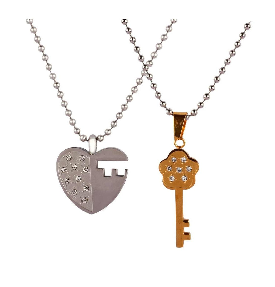 Lock & Key Couple Pendants | Perfect Fit Lock n Key Couple Pendants Set