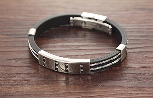 Stainless Steel and Silicon Men's Bracelet | Bold 'n Brazen Men's Bracelet