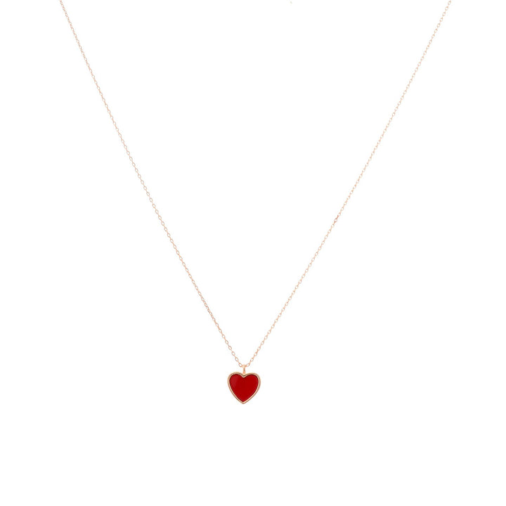 Reversible Heart Pendant Necklace | Reversible Black & Red Heart Pendant Necklace