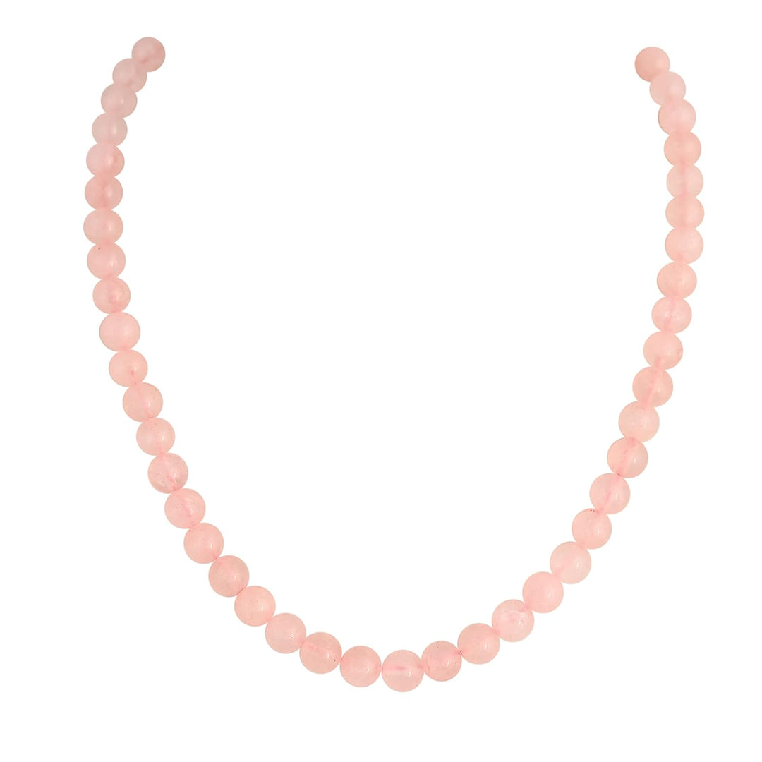 Light Pink Jade Beads Necklace - Elegant and Versatile | Jade Stone Single Line Necklace - Elegant Pink Beads