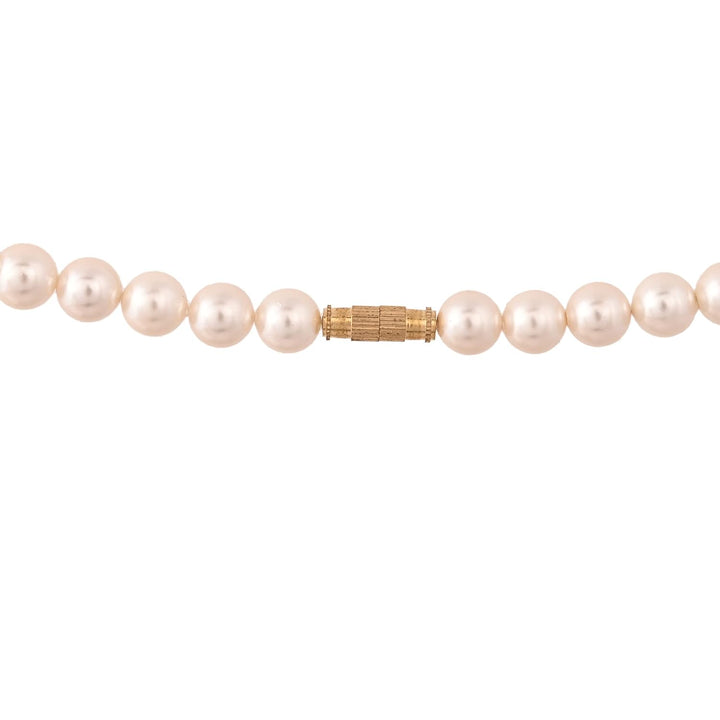 White Sea Shell Round Pearl Necklace | White Sea Shell Pearl String Beads - Classic Beauty