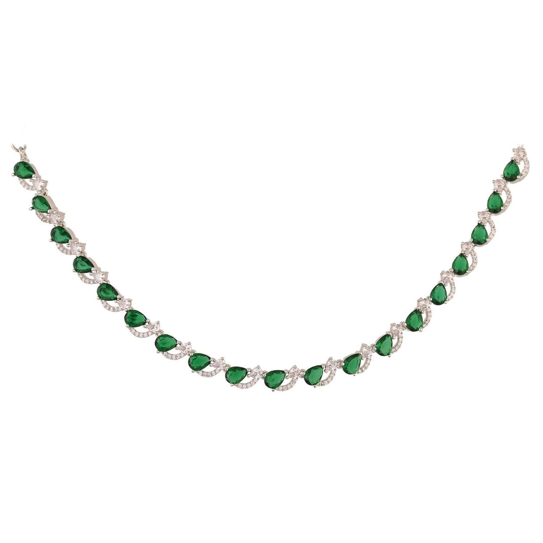 Rose Gold Plated American Diamond Necklace Set | Rose Gold AD Multi Necklace Set - Designer Glam