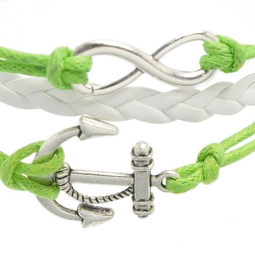 Wrap Bracelet | Silver Anchor and Infinity Symbol Wrap Bracelet