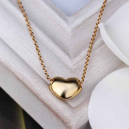 Gold Heart Pendant with Crystal | Heart Throb Gold Plated Pendant Chain For Women
