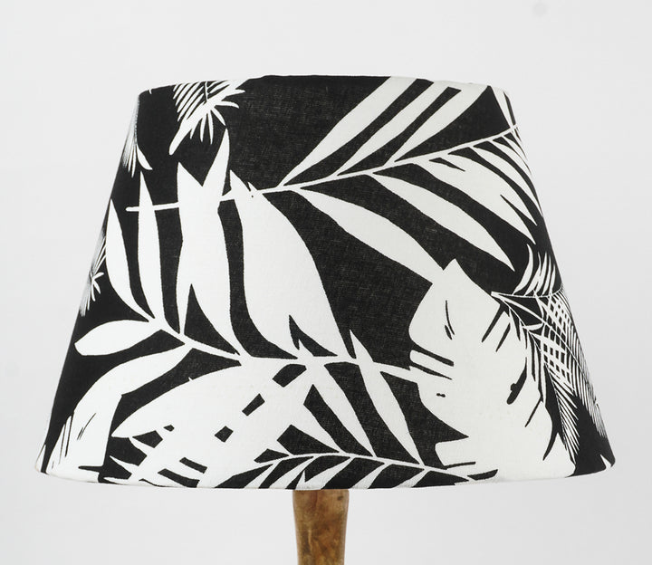 Tropical Leaf Print Wooden Table Lamp (38.1 cm H)