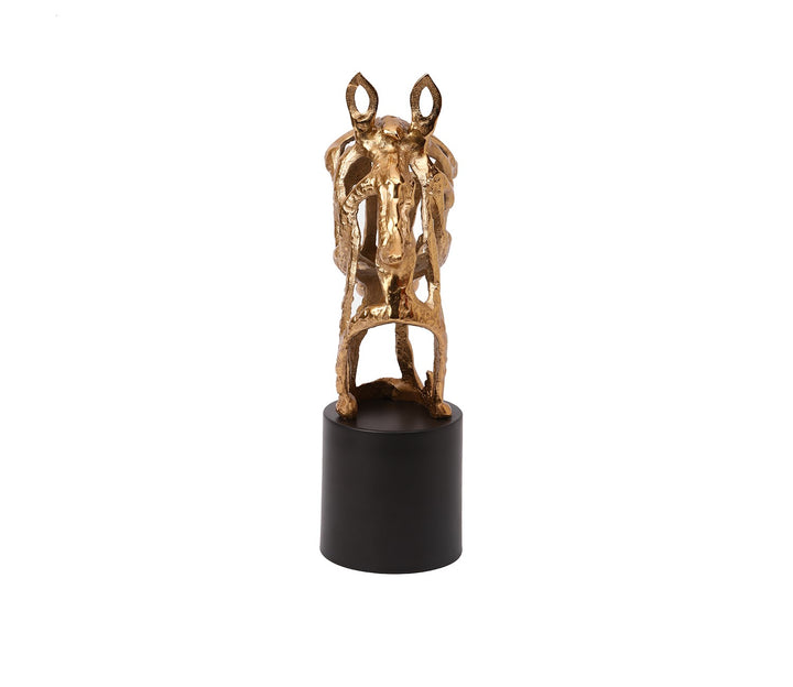 Golden Stallion with Black Base Figurine | Golden Stallion With Black Base
