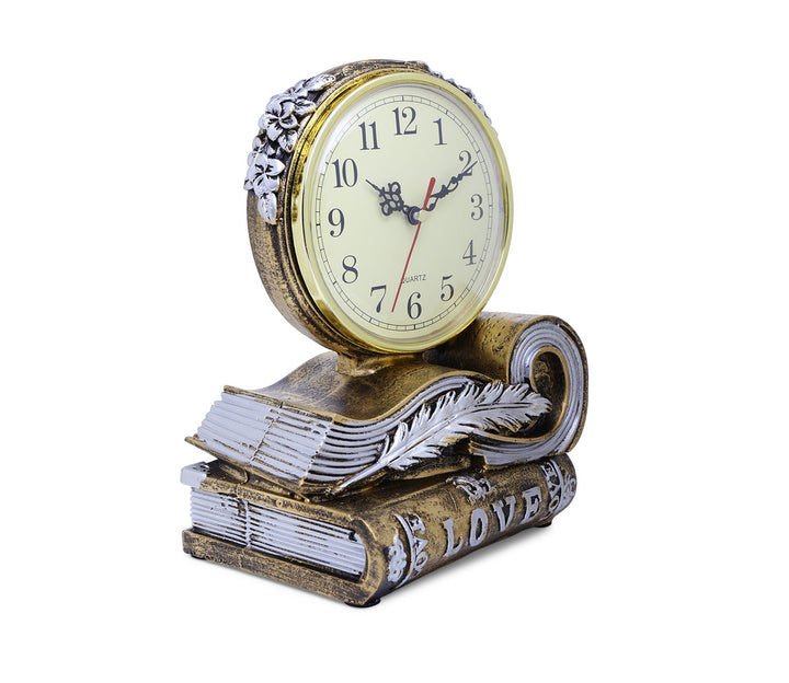Gold Resin Table Clock