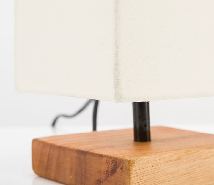 Minimalist Off-White Poplin Fabric Table Lamp