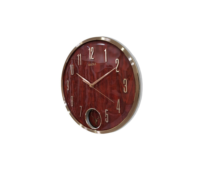 Modern Red Reindeer Pendulum Wall Clock