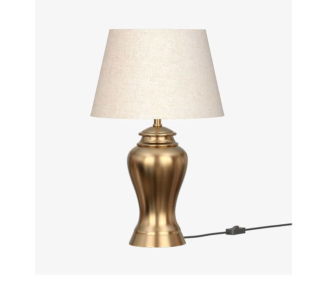 Royal Brass Antique Table Lamp with Off-White Shade