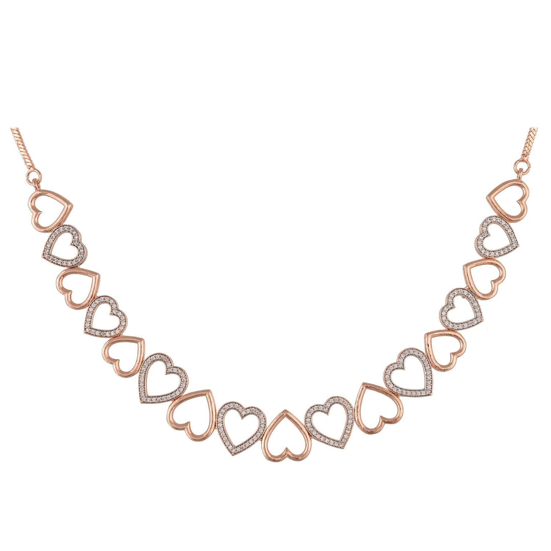 Rose Gold Necklace Set with Star Pendant | Rose Gold Star Shape Necklace Set - Elegant Glam