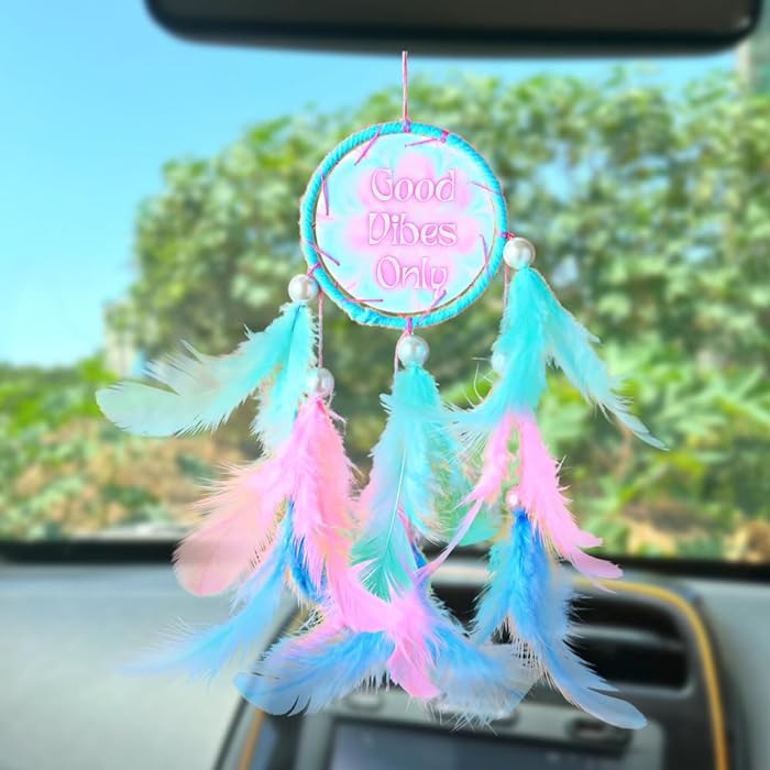 Good Vibes Car Hanging | Handmade Pastel "Good Vibes Only" Car Hanging for Positivity