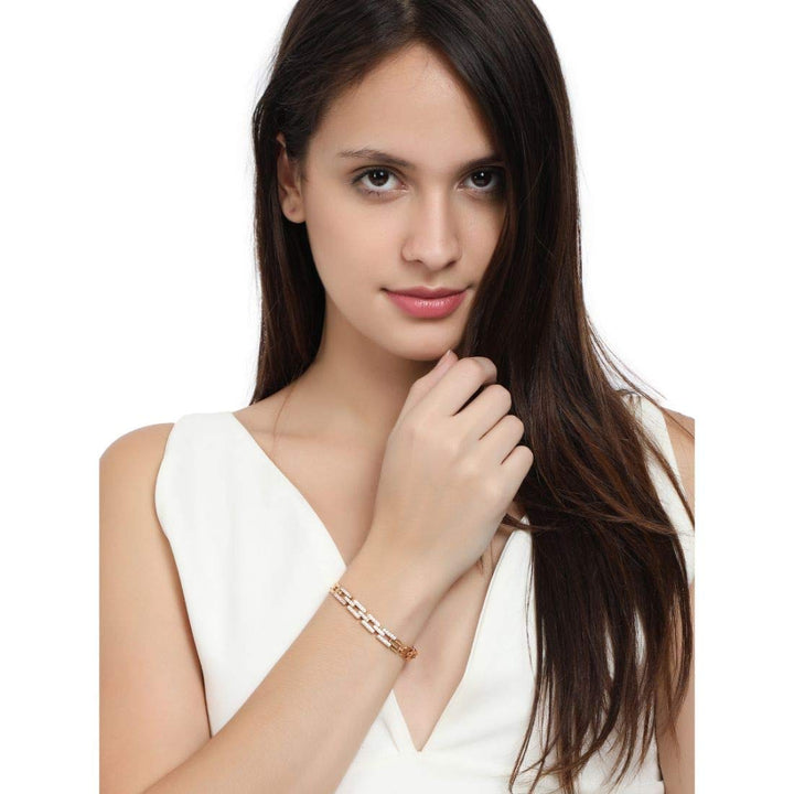 18K Glittering Link Bracelet | Golden 18K Plated Glittering Link Bracelet