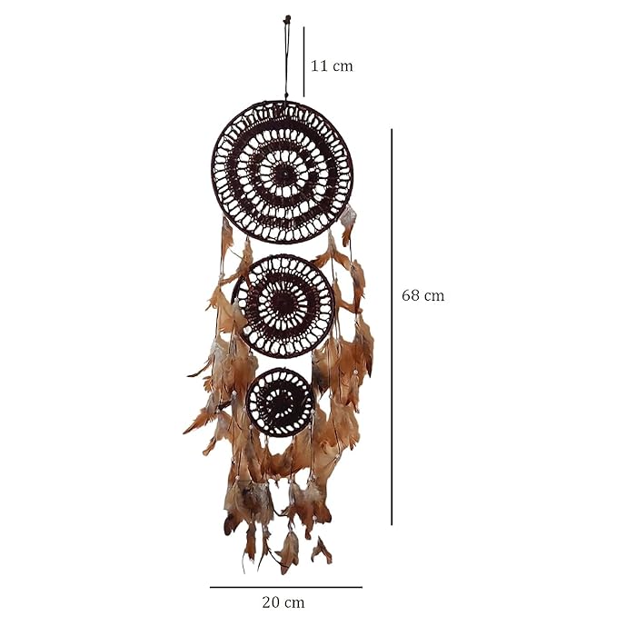 Brown Dream Catcher | Handmade Brown Dream Catcher for Wall Hanging Decoration