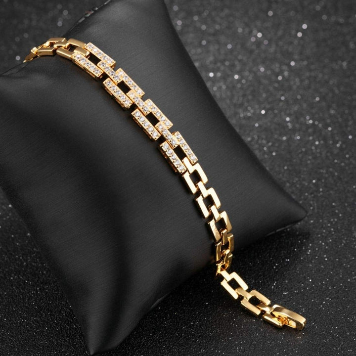 18K Glittering Link Bracelet | Golden 18K Plated Glittering Link Bracelet