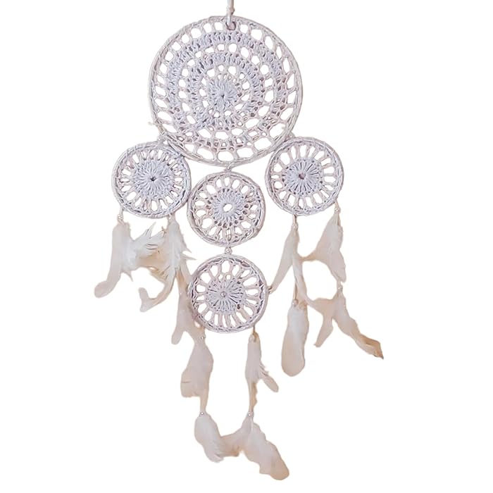 White Dream Catcher for Home and Office | White Dream Catcher for Wall Hanging Decoration - Handmade Home Decor