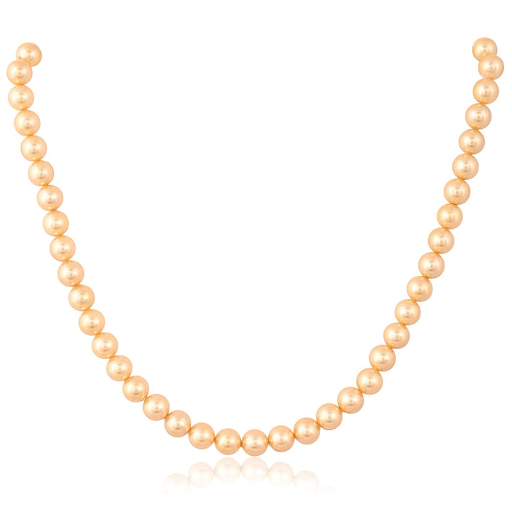 8mm Round Pearl Necklace | Golden Aura 8mm Round Pearl String Necklace