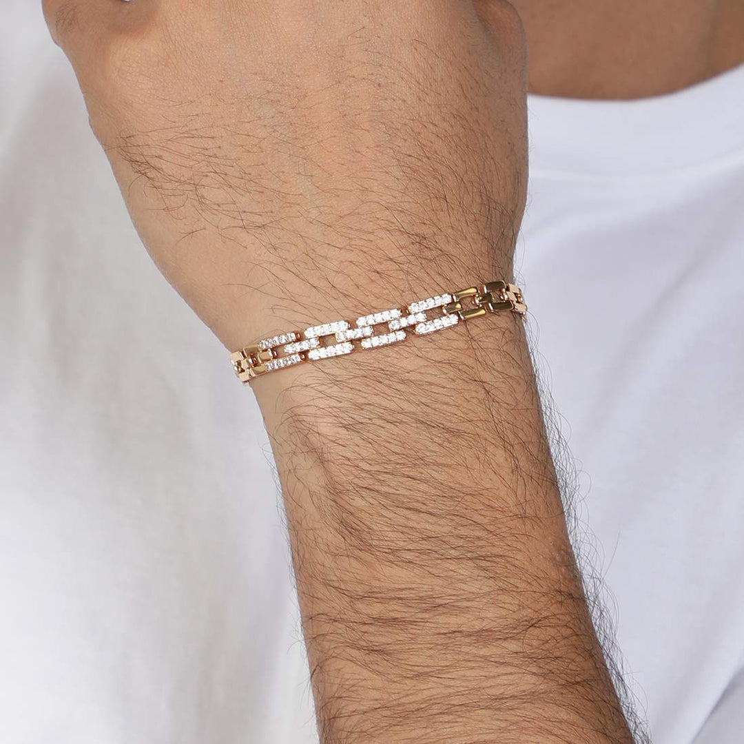 18K Glittering Link Bracelet | Golden 18K Plated Glittering Link Bracelet