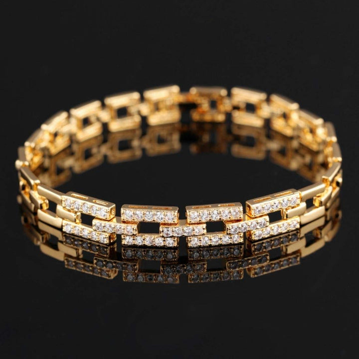 18K Glittering Link Bracelet | Golden 18K Plated Glittering Link Bracelet