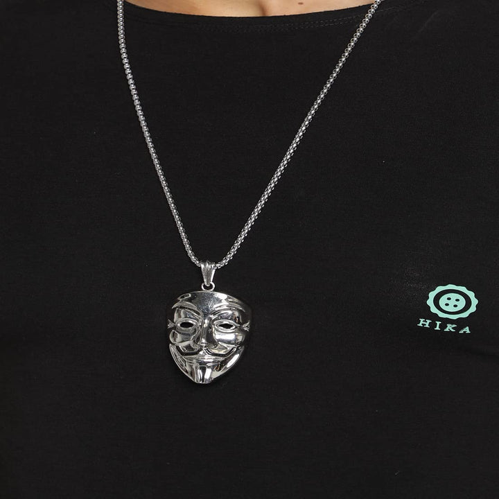 Stainless Steel Men's Pendant | Face Designed Stainless Steel Pendant LONG Chain