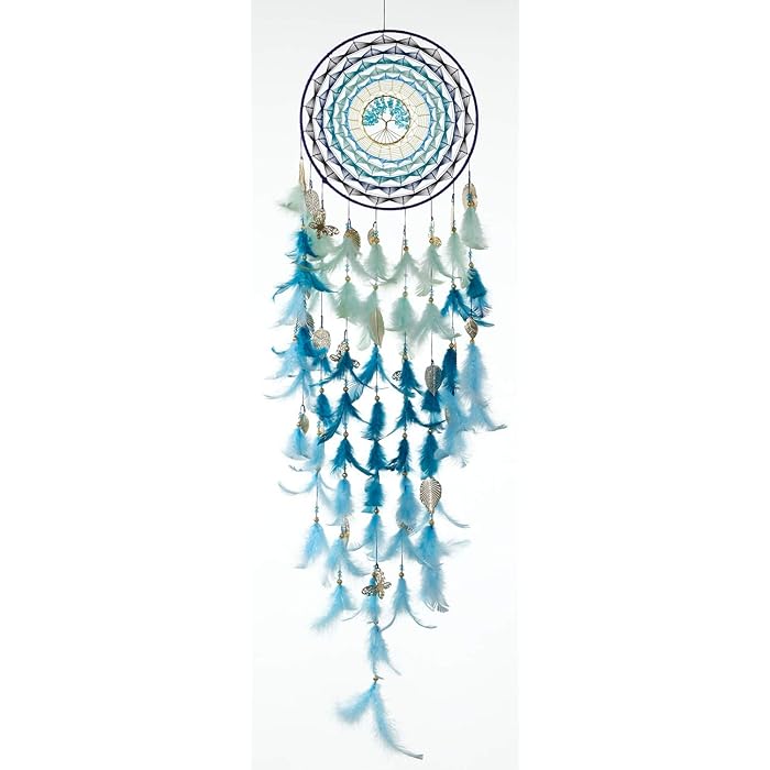 Blue Healing Tree Decor | Large Blue Healing Tree Wall Hanging - Handmade Dream Catcher for Positivity