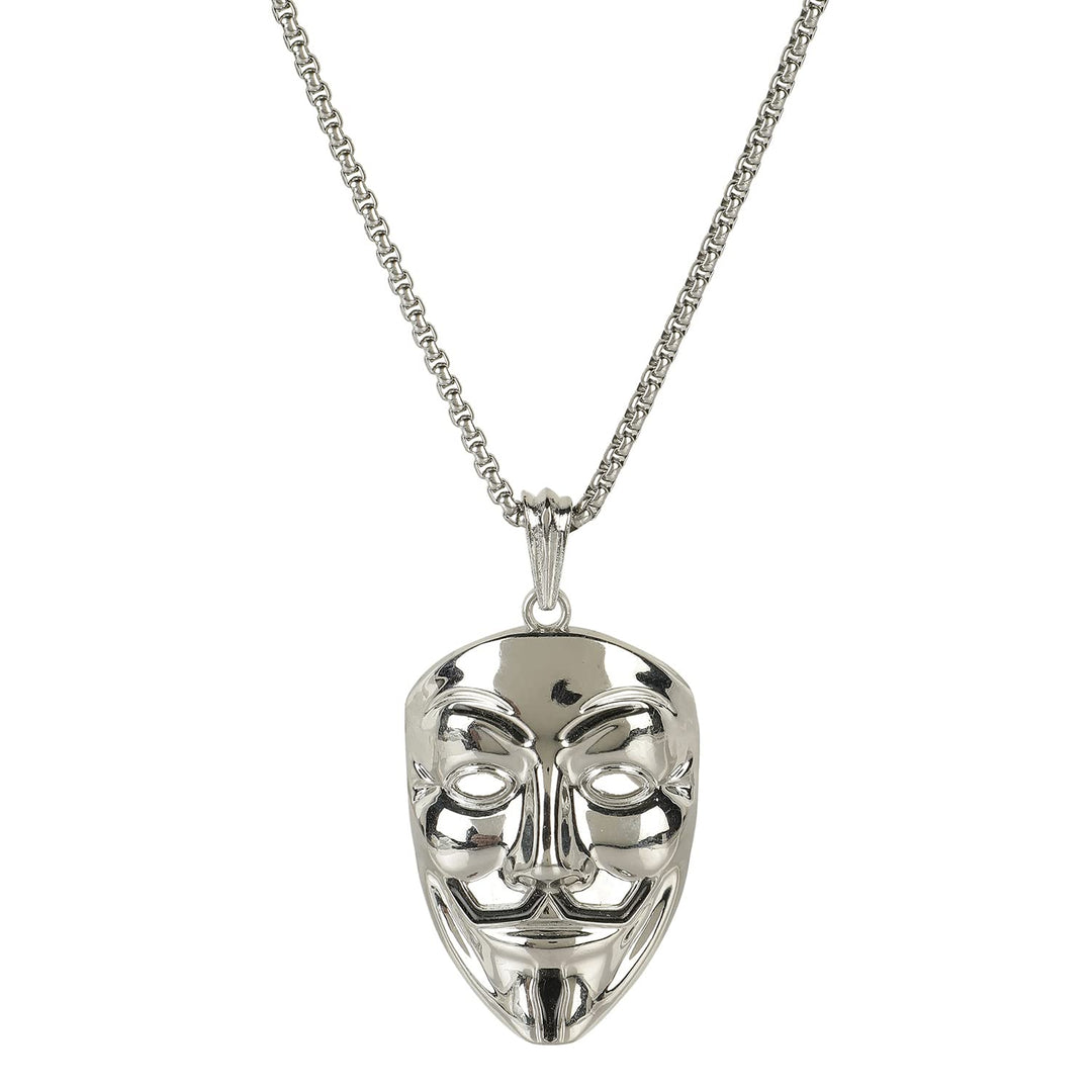 Stainless Steel Men's Pendant | Face Designed Stainless Steel Pendant LONG Chain