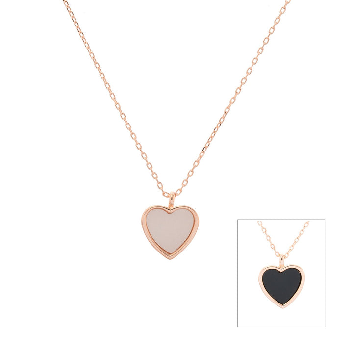 Gold Reversible Heart Pendant Necklace | Reversible Heart Pendant Necklace for Women & Girls