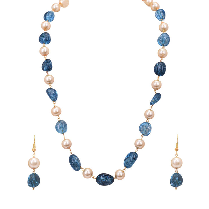 Designer Multi Colors Tourmaline Tumble Stone Pearl Beads Necklace | Multi Colors Tourmaline Necklace - Single Line Elegance