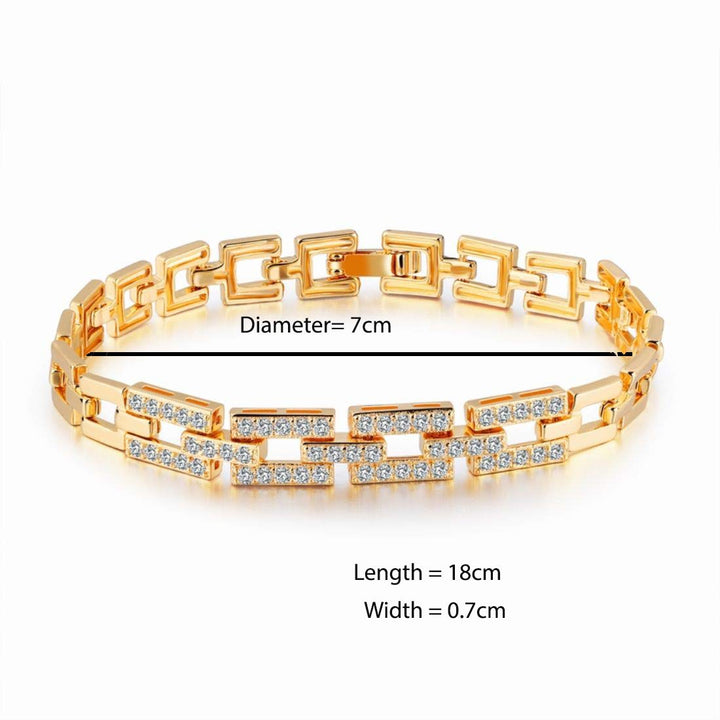 18K Glittering Link Bracelet | Golden 18K Plated Glittering Link Bracelet