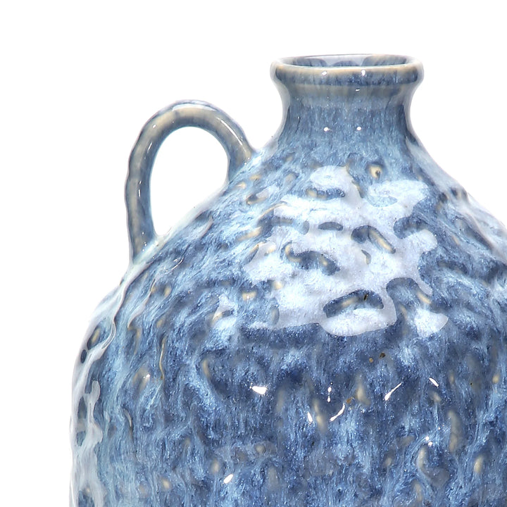 Blue Ceramic Vase - 7 Size | Artistic Textured Ceramic Vase - Blue