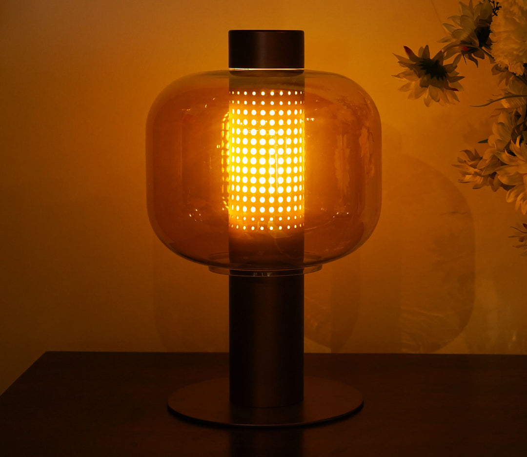 Modern Glass LED Metal Table Lamp