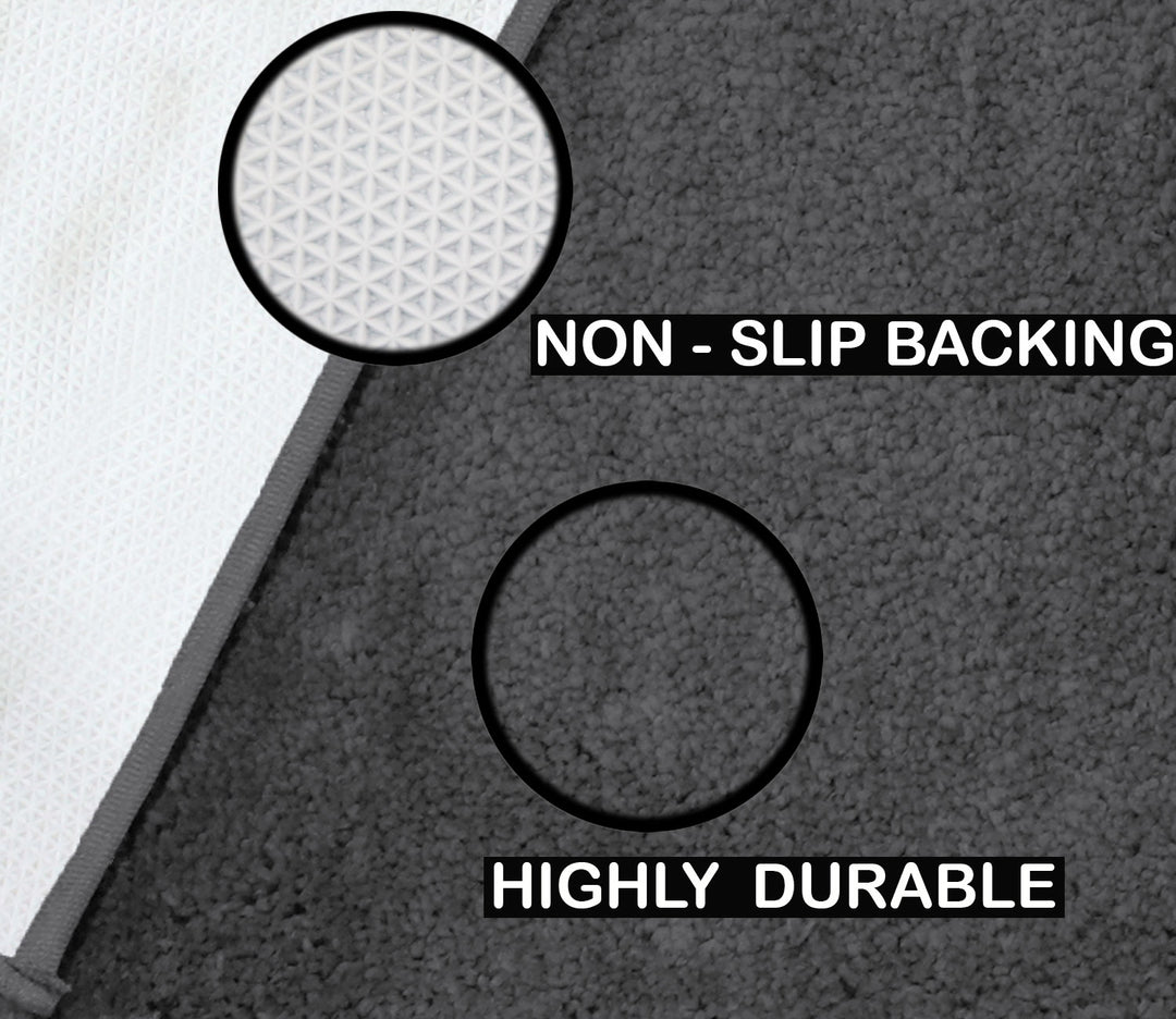 Anti-Slip Gray Microfiber Floor Runner